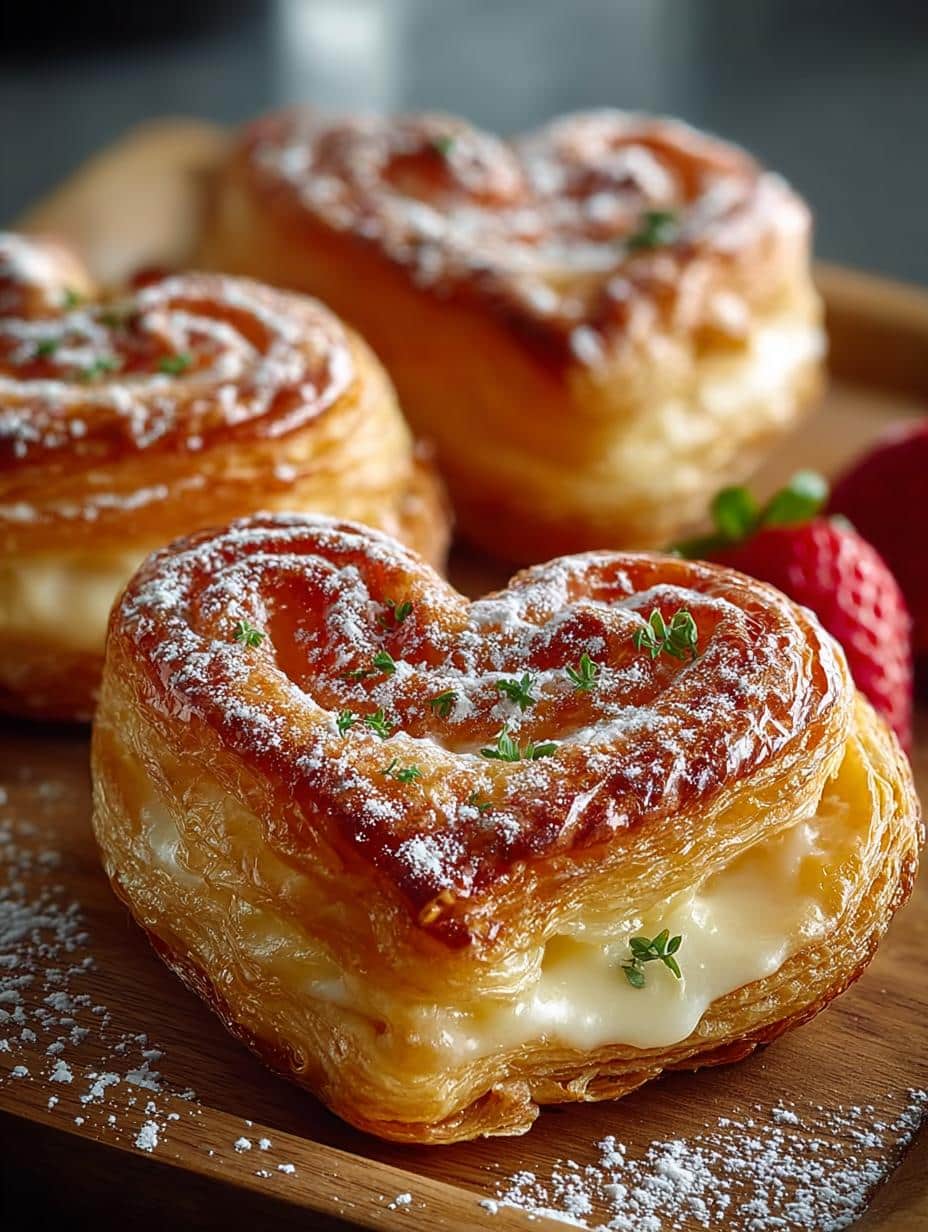 Delicious Cheese Heart Danishes for Your Sweet Moments - Cheese Heart Danishes - main visual representation