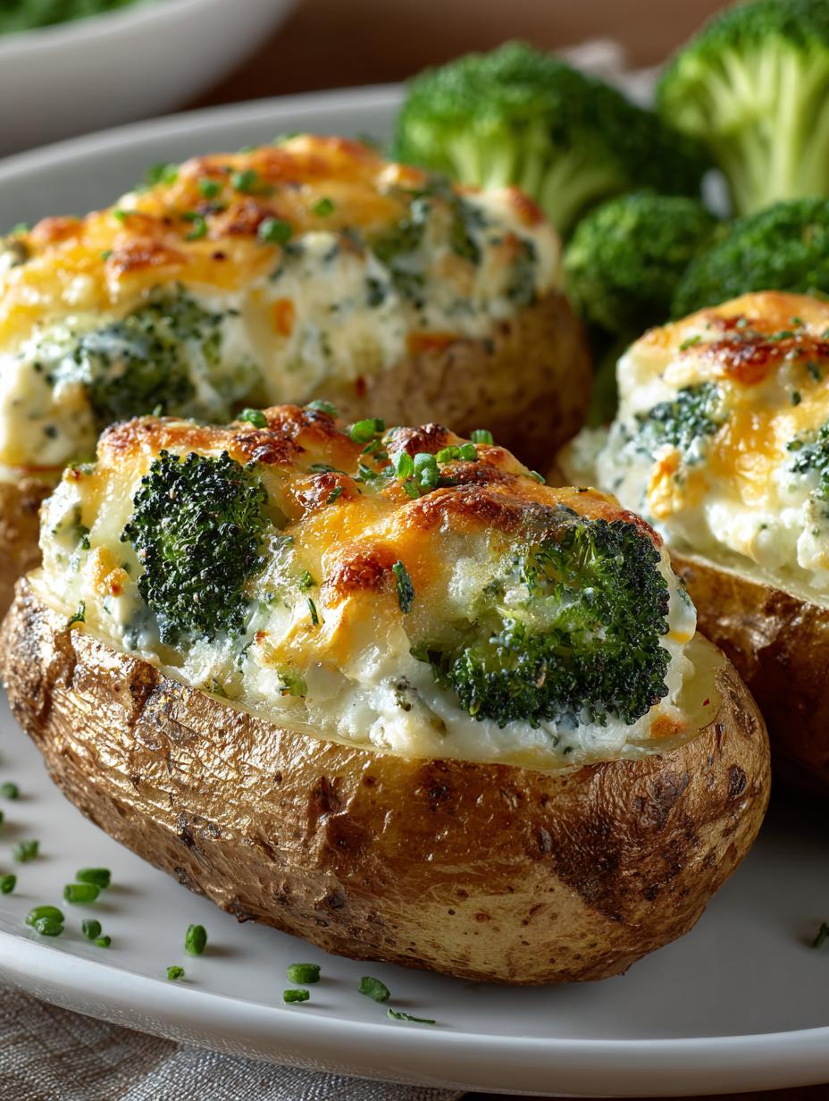Delicious Cheesy Broccoli Stuffed Potatoes Recipe - Cheesy Broccoli Stuffed Potatoes - main visual representation