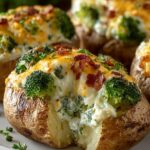Cheesy Broccoli Stuffed Potatoes