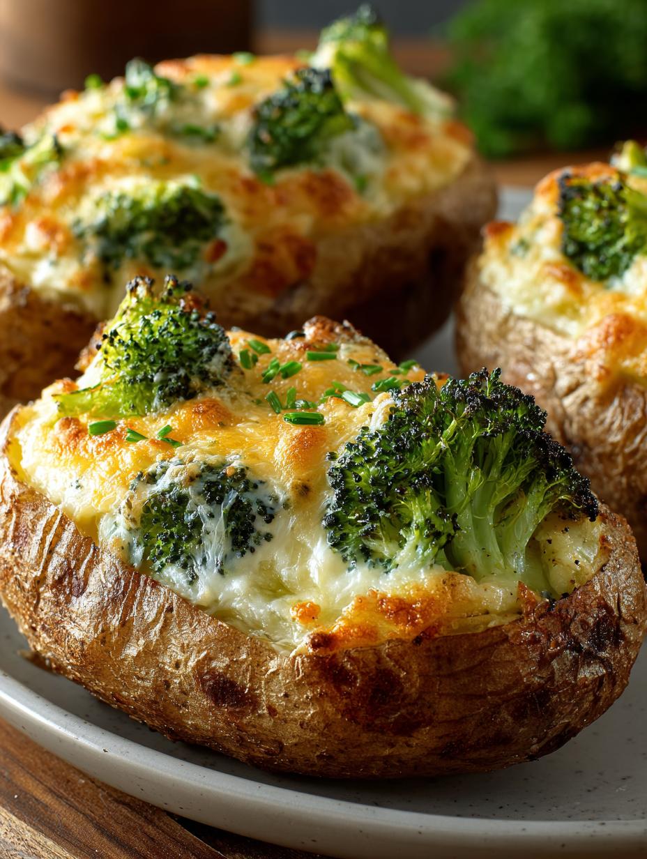 Delicious Cheesy Broccoli Stuffed Potatoes Recipe - Cheesy Broccoli Stuffed Potatoes - additional detail