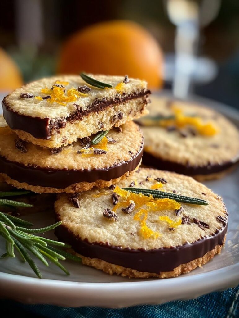 Chocolate Orange Rosemary Shortbread