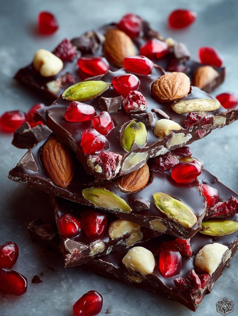 Chocolate Pomegranate Nut Bark
