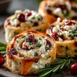Christmas Cranberry Feta Pinwheels