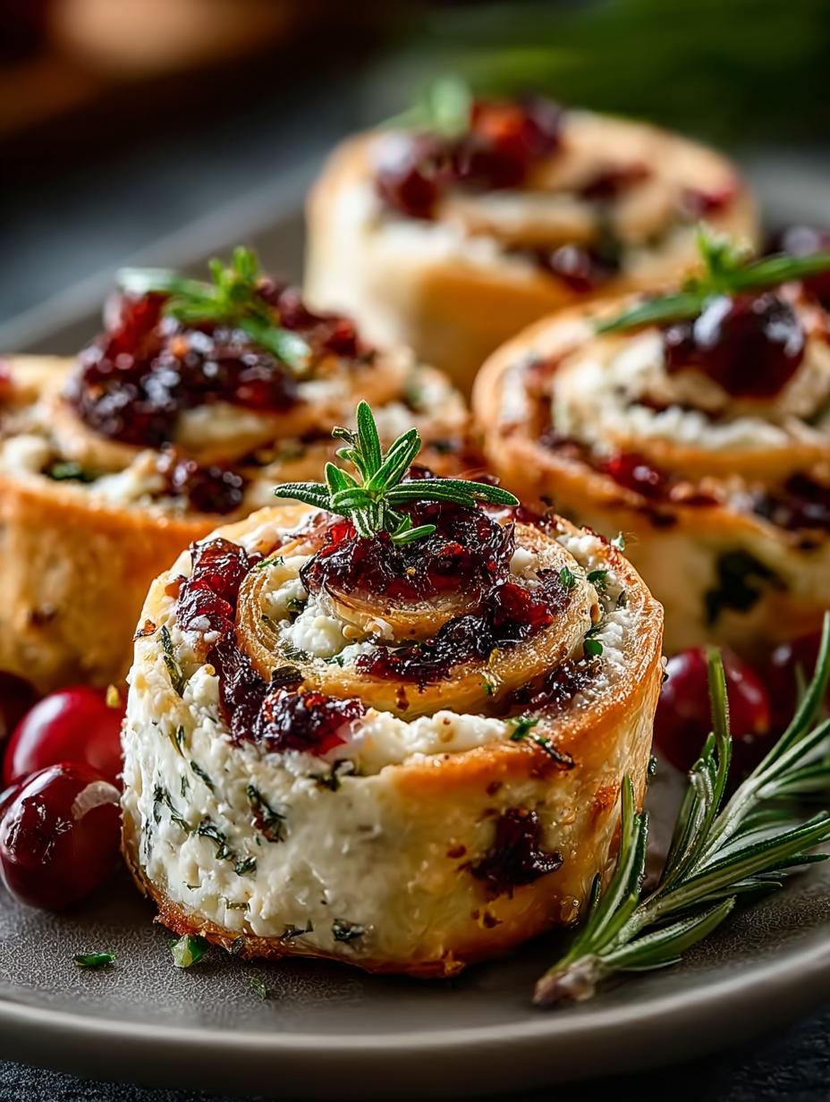 Easy Christmas Cranberry Feta Pinwheels to Impress Guests - Christmas Cranberry Feta Pinwheels - additional detail