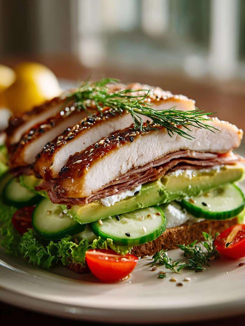 Irresistible Honey Mustard Turkey Avocado sandwich with fresh ingredients
