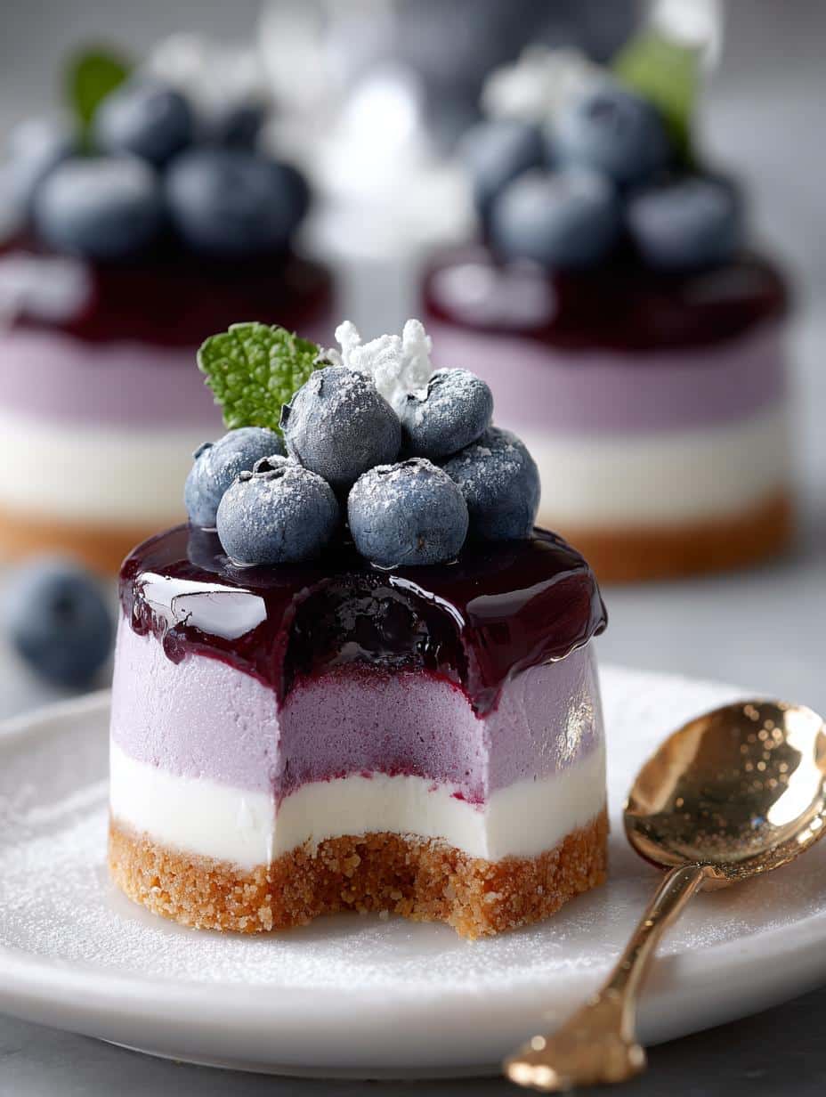 Mini Blueberry Mousse Cakes