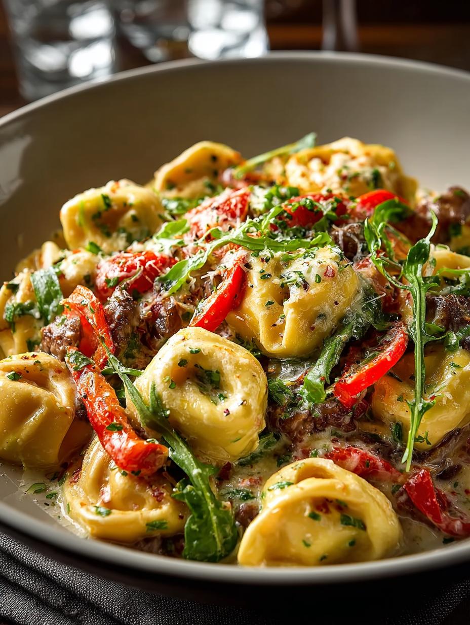 One Pan Cheesesteak Tortellini: A Comforting Delight - One Pan Cheesesteak Tortellini - additional detail