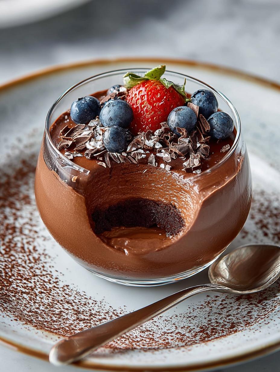 Vegan Chocolate Mousse with Raspberry Compote Delight - Vegan Chocolate Mousse with - additional detail