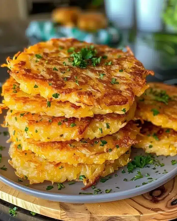 Amish onion fritters served on a plate, showcasing their crispy texture.