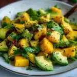Delicious Avocado Mango Salad with fresh ingredients and vibrant colors.