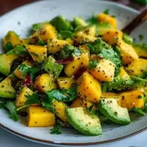 Avocado Mango Salad 9 Delicious Avocado Mango Salad with fresh ingredients and vibrant colors.