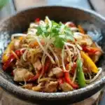 Delicious Chinese Chop Suey with colorful vegetables and protein stir-fry.