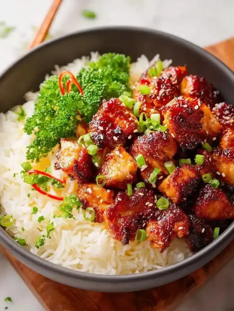 Delicious Air Fryer Teriyaki Chicken served with vegetables