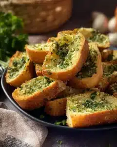 Perfect Garlic Bread — Crispy, Easy Recipe 3 Deliciously crispy homemade garlic bread served with fresh herbs