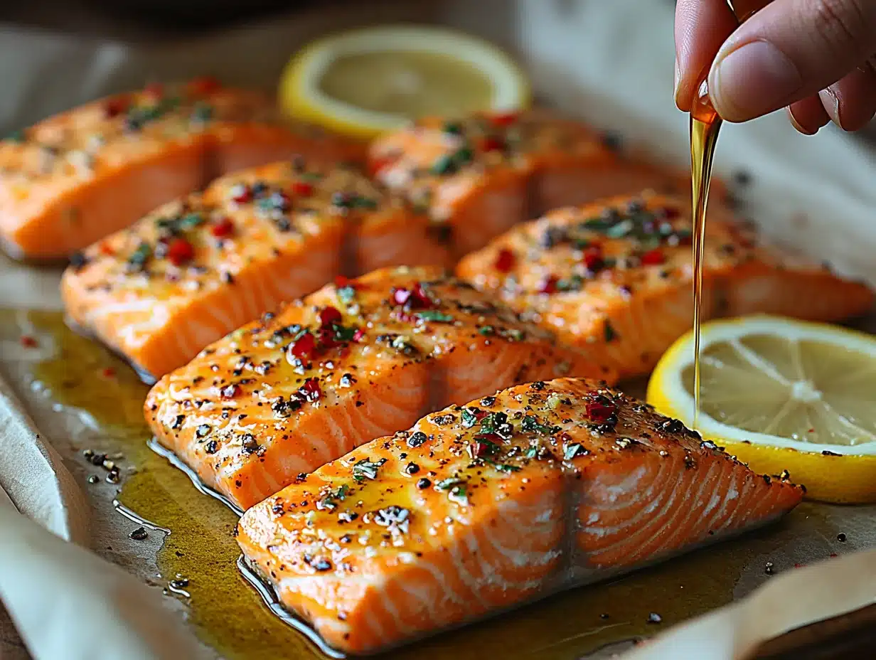 Baked Salmon with Avocado process image