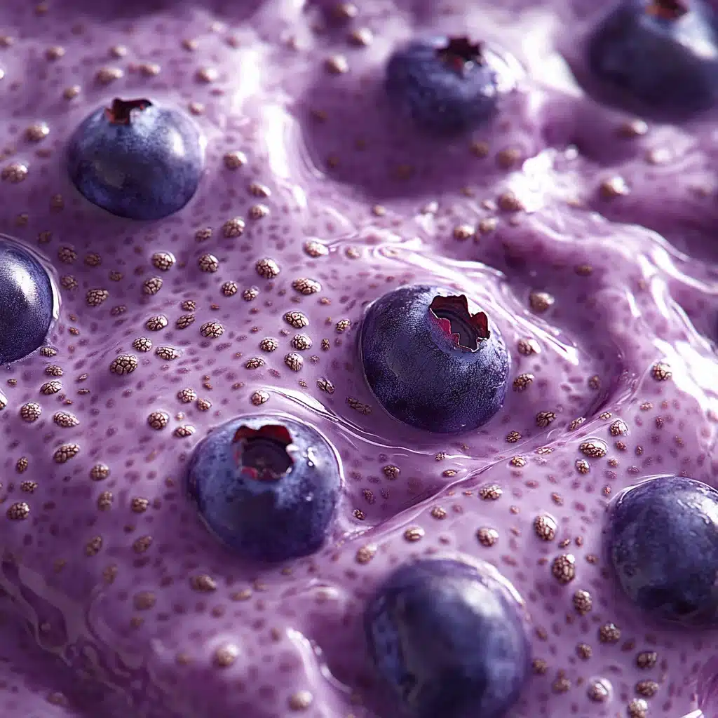 Close-up of chia pudding texture showing swollen seeds