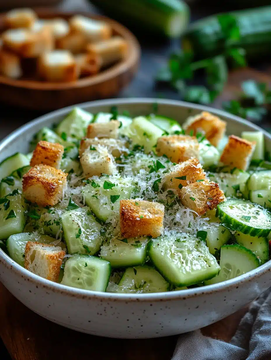 Cucumber Caesar Salad Refreshing 2 Cucumber Caesar Salad hero image