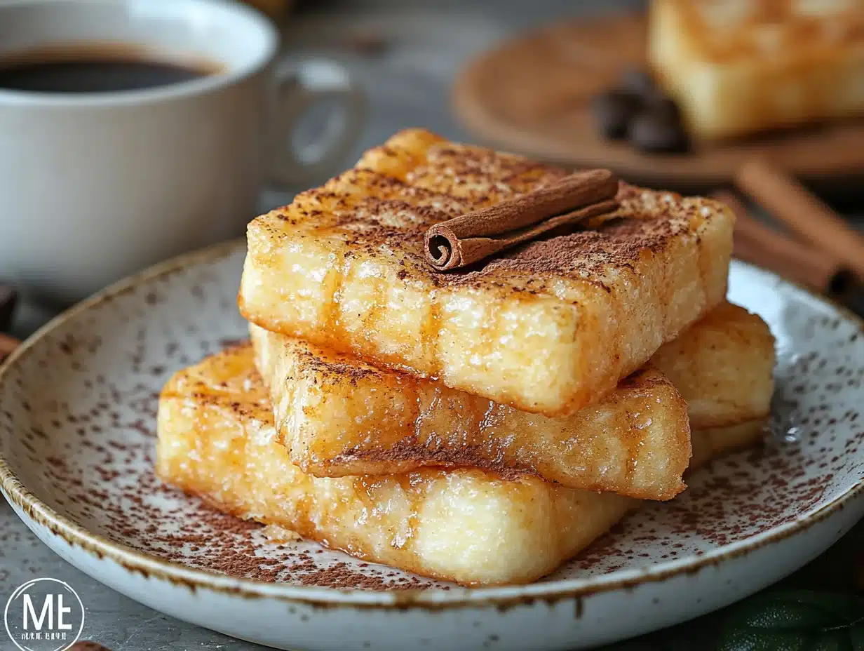 Spanish dessert plate with leche frita and espresso