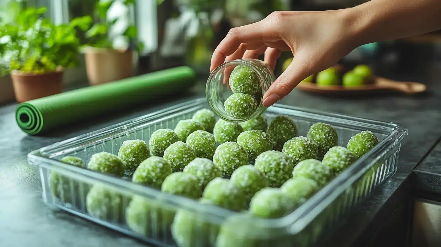 No-Bake Matcha Balls lifestyle scene