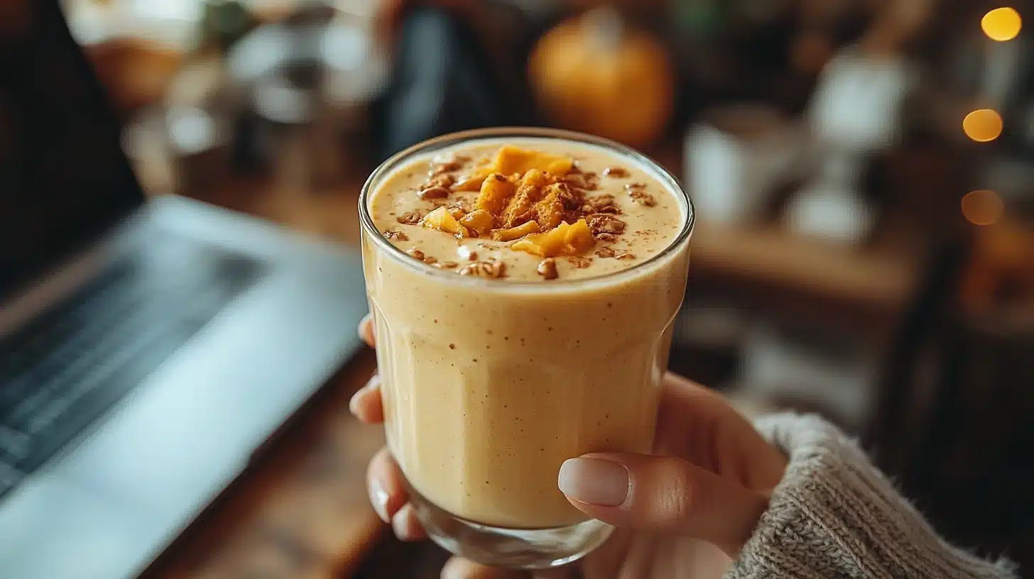 Peanut Butter Coffee Smoothie lifestyle scene