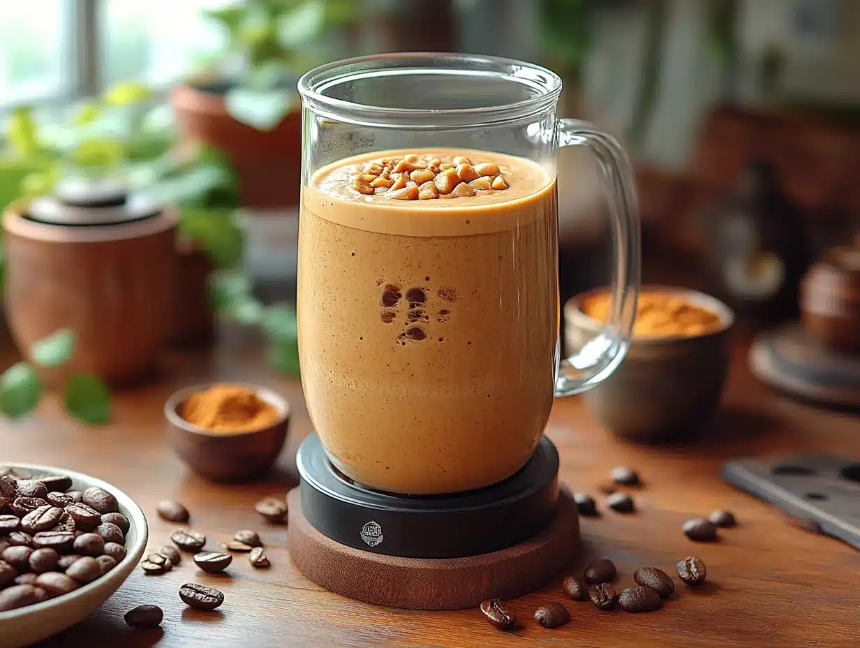 Peanut Butter Coffee Smoothie preparation process