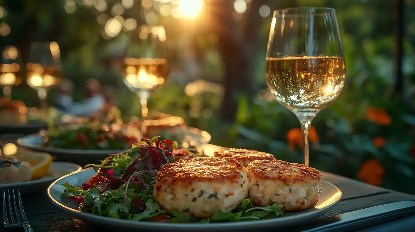 Family dinner table with sardine fish cakes as the centerpiece