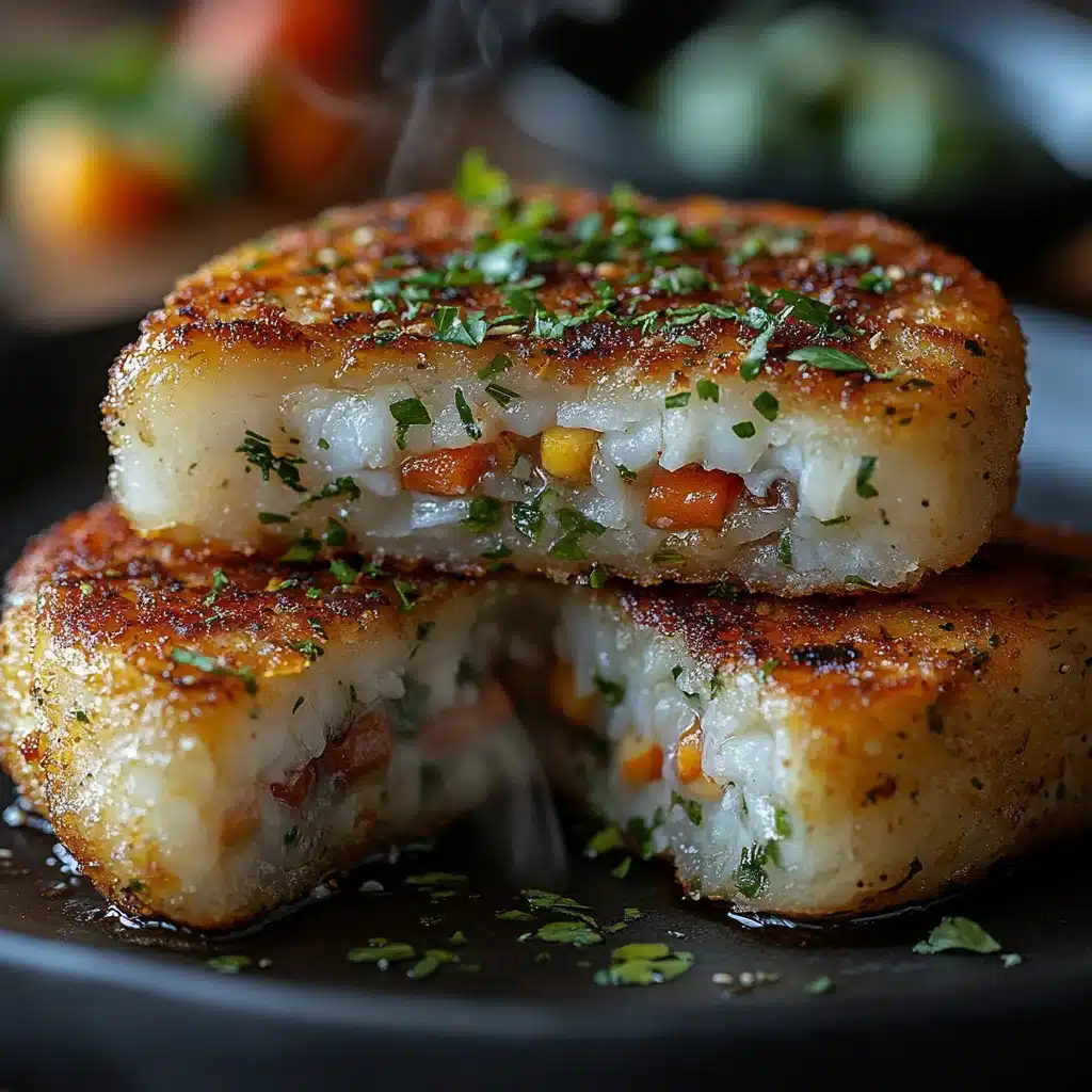 Cross-section of sardine fish cake showing flaky interior texture