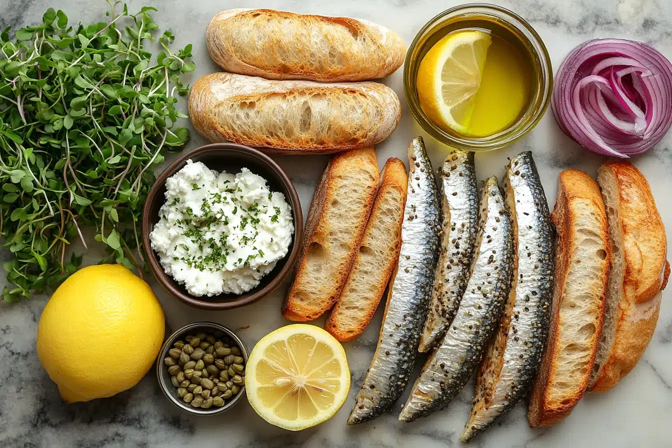 Sardine Goat Cheese Crostini ingredients image
