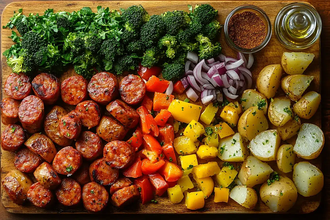Sheet Pan Smoked Sausage ingredients image