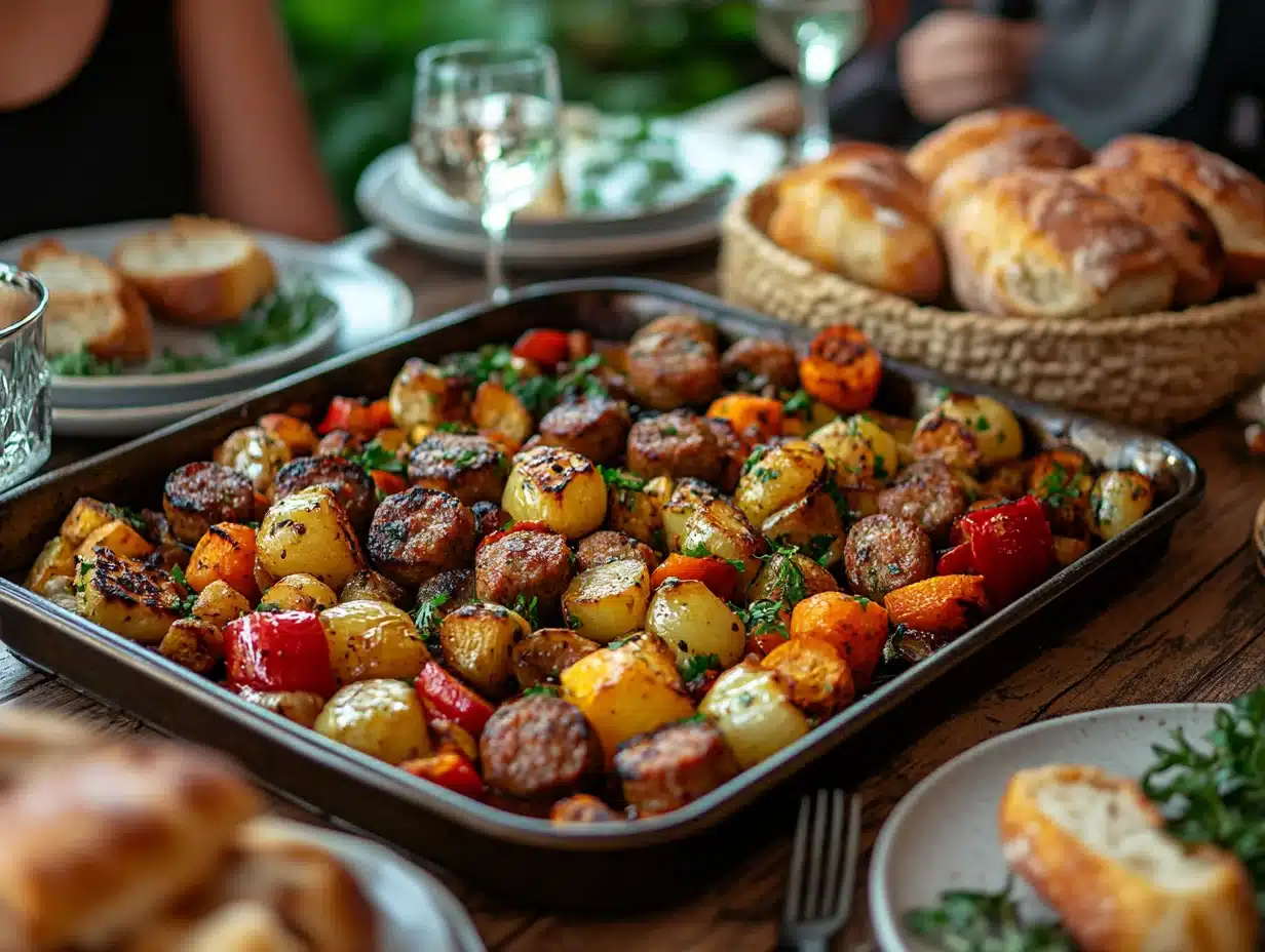 Sheet Pan Smoked Sausage serving image