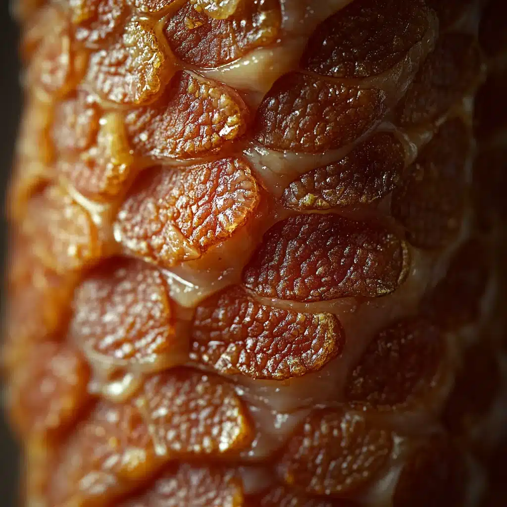 Close-up of crispy smoked chicken drumstick bark texture