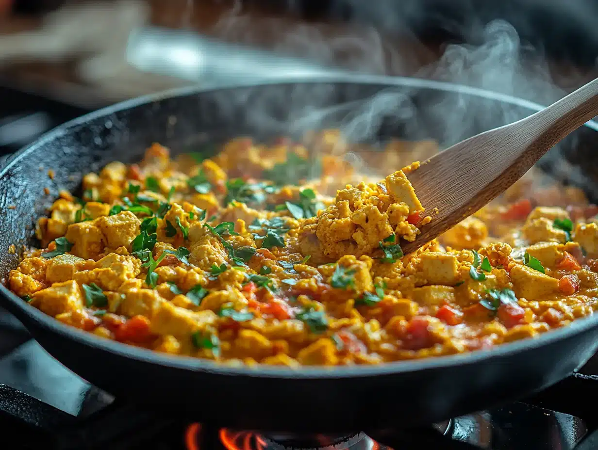 Vegan Tofu Scramble preparation process