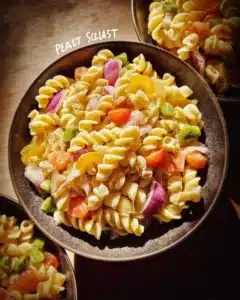 Chilled Pasta Salad 5 Delicious chilled pasta salad with colorful vegetables and dressing