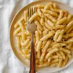 A bowl of cooked Ditalini Pasta with fresh vegetables and sauce