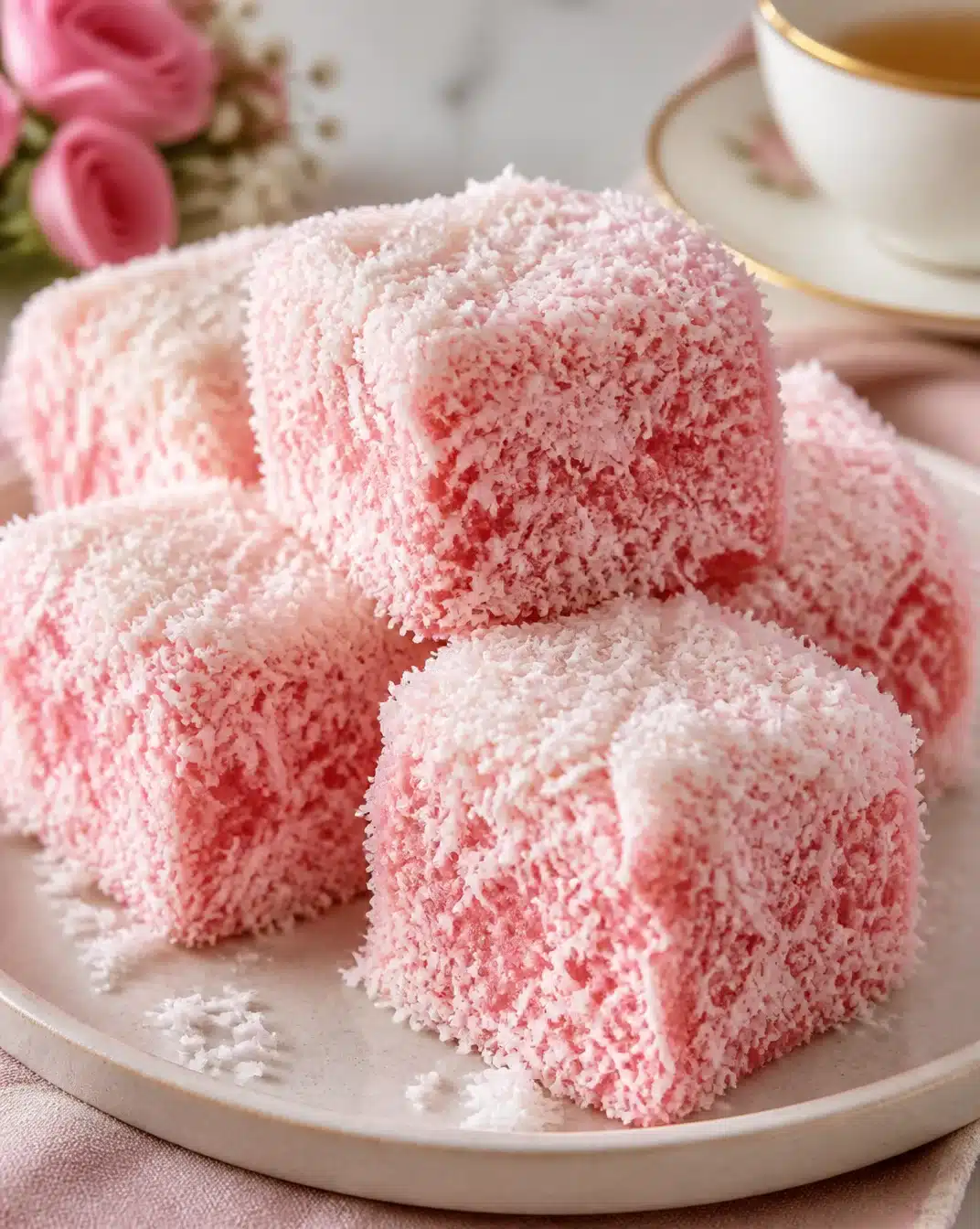 Old-Fashioned Australian Pink Coconut Cakes 1 Old-Fashioned Australian Pink Coconut Cakes with a pink coconut frosting