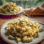 Protein-packed Mexican street corn salad pasta with fresh ingredients