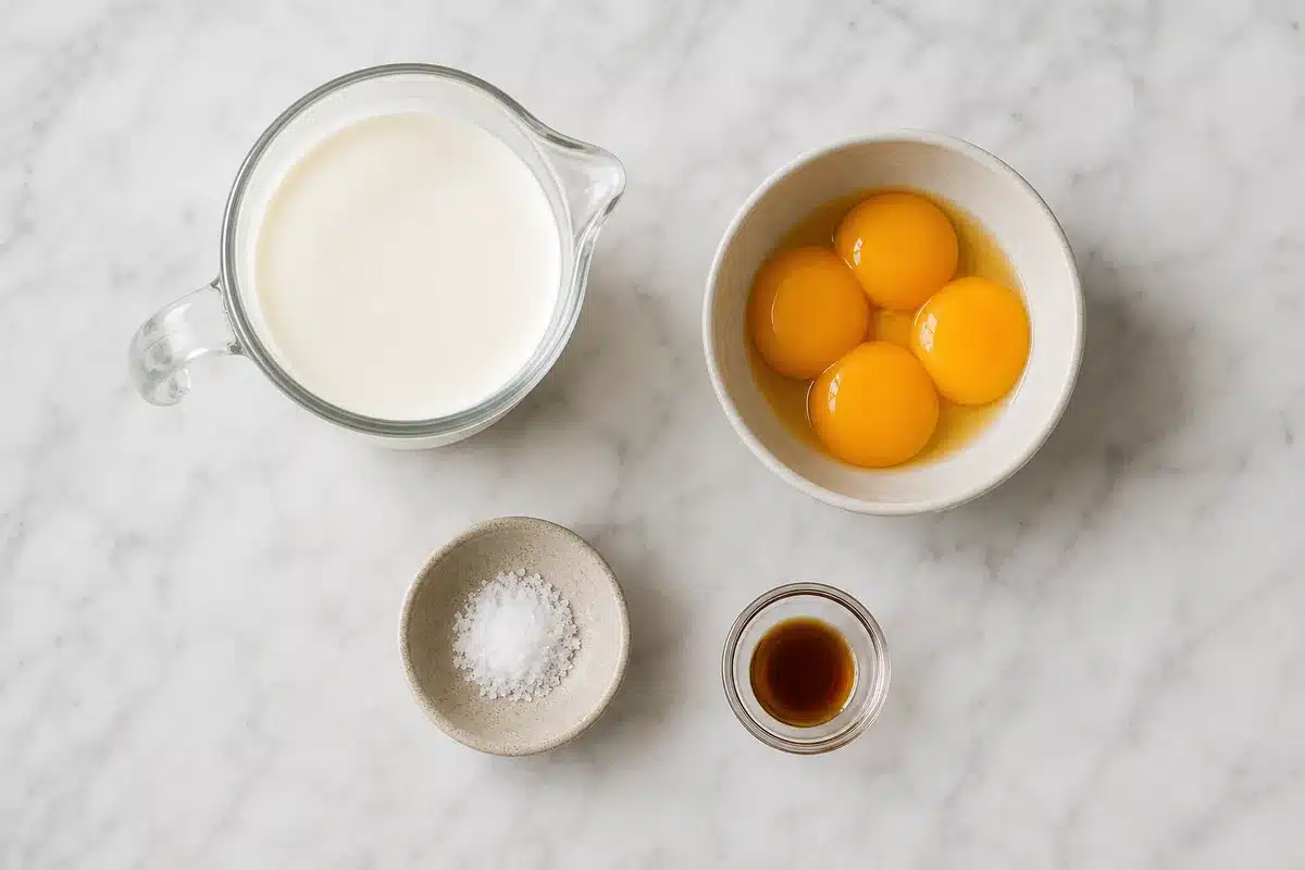 Carnivore ice cream ingredients with heavy cream egg yolks salt and optional vanilla